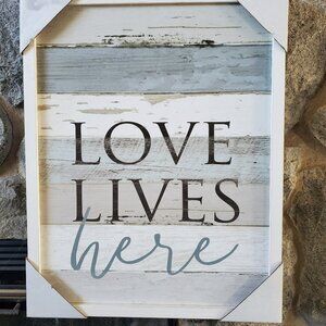 LOVE LIVES here Wall Hanging Sign